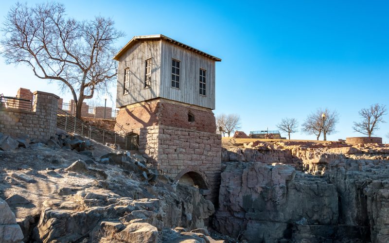 Beauty of falls park in Sioux Falls, South Dakota, USA