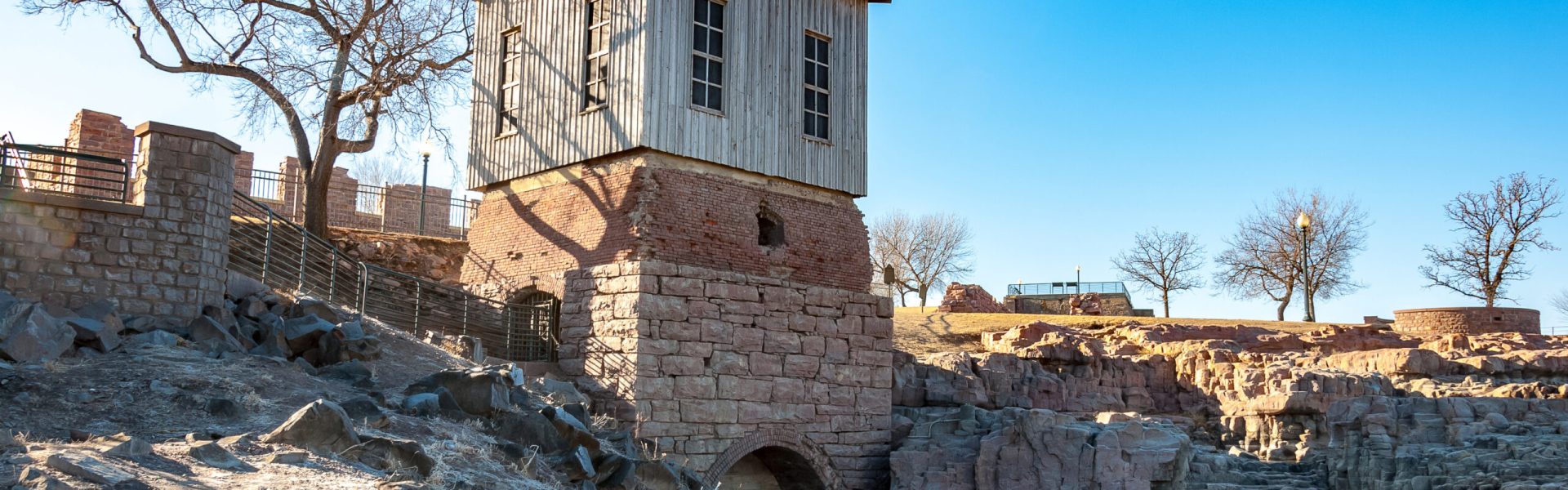 Beauty of falls park in Sioux Falls, South Dakota, USA